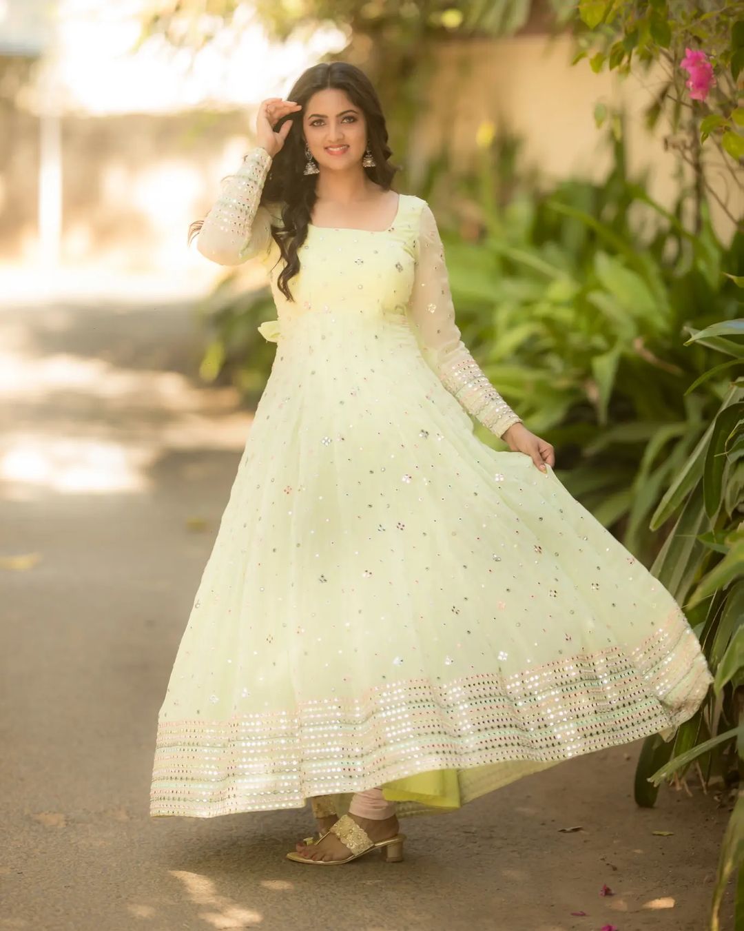 Indian TV Actress Radhika Preeti Images in Green Dress